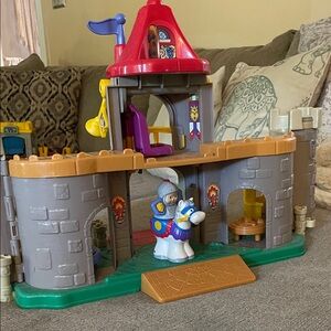 Vintage Fisher-Price Little People Colorful Castle Playset with Knight and Horse